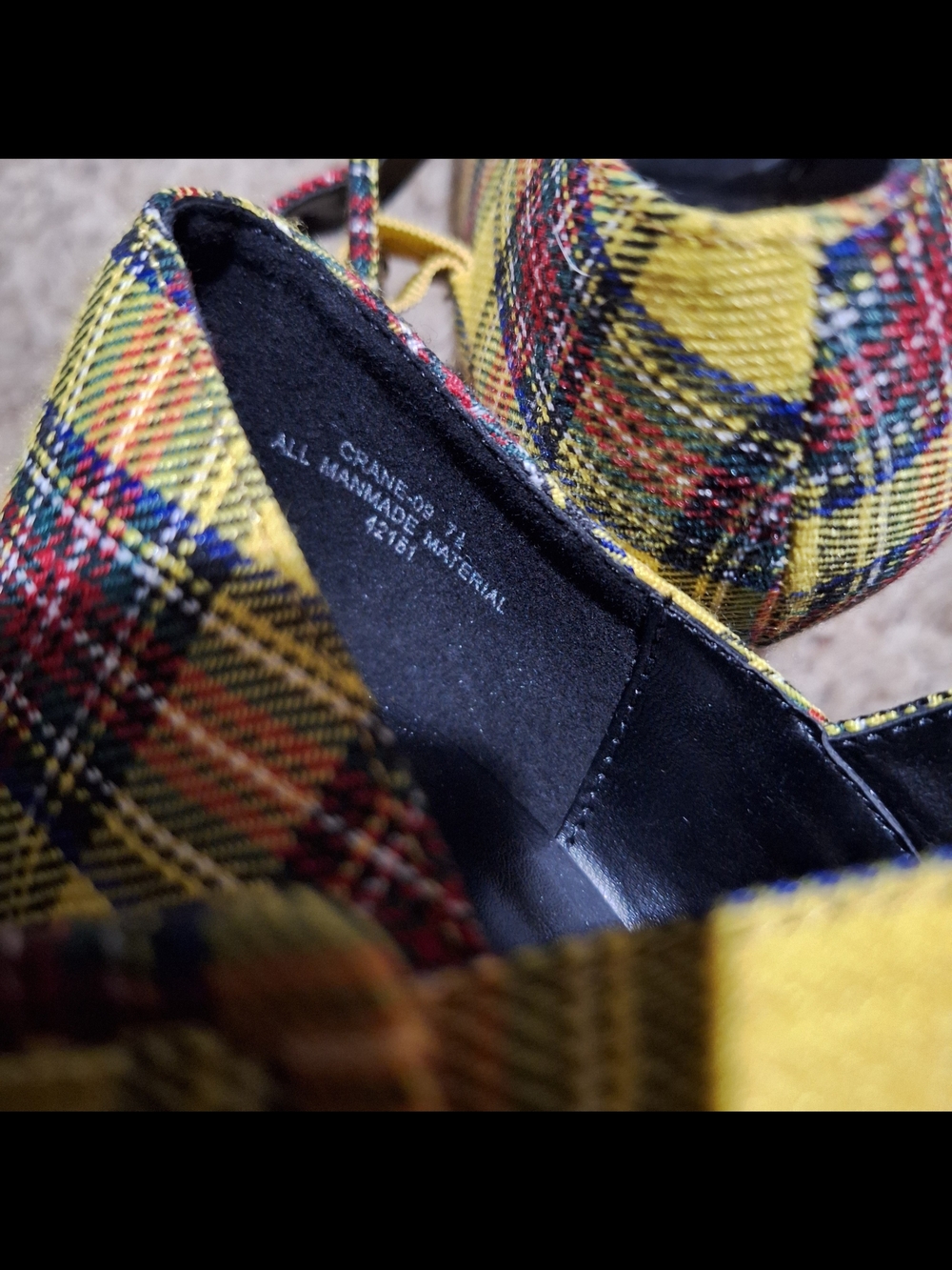 Bamboo Yellow Plaid Mary Jane Platform Heels Size 7.5 - Picture 6 of 7